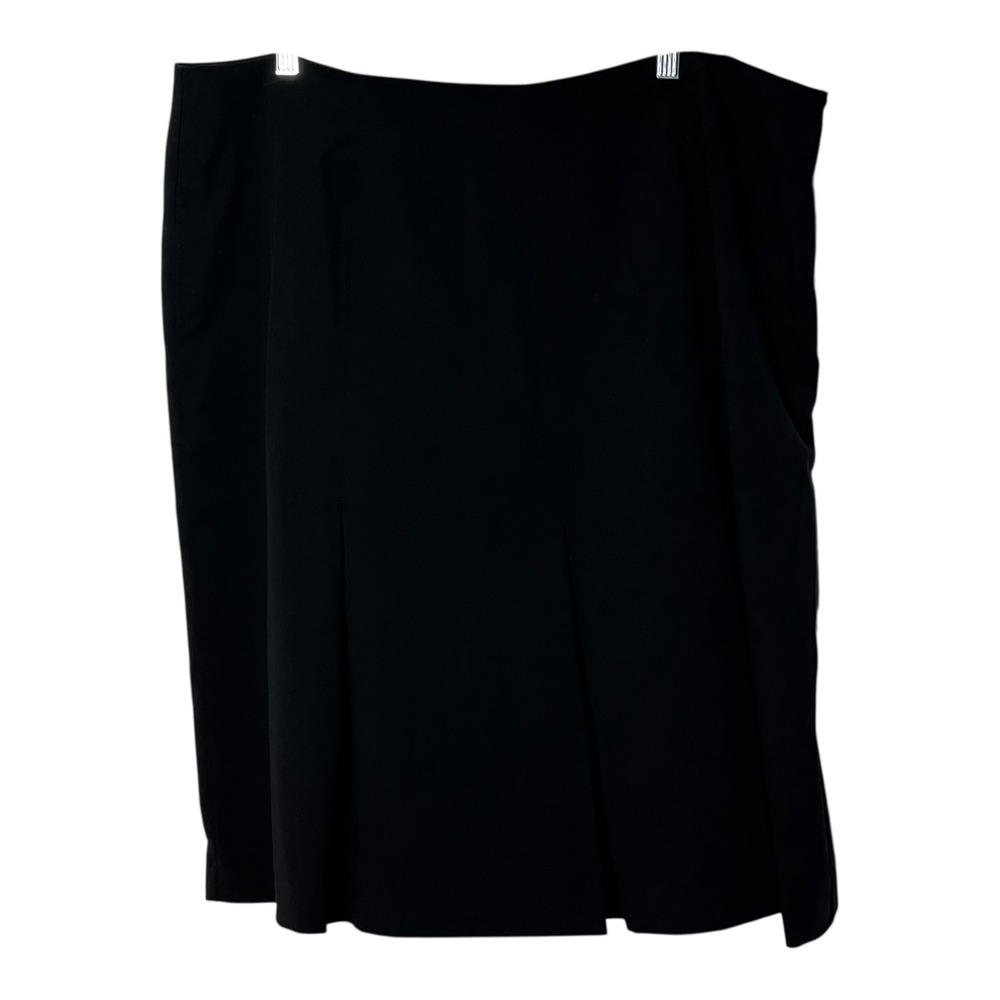 Avenue Stretch Black Pleated Hem Pencil Skirt Womens Size 20 Side Zip‎ Career